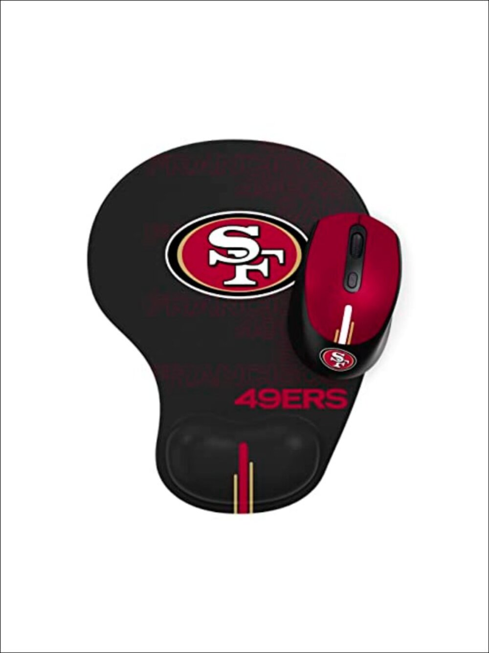 Wireless Mouse and Mouse Pad Set Silent Click Gel Wrist Rest NFL Licensed